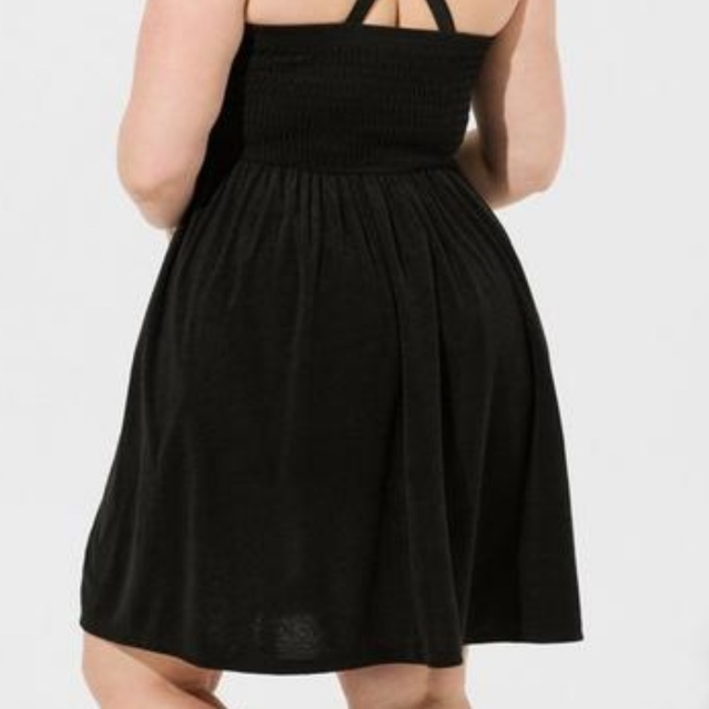 Torrid Black Terry Cloth Smocked Beach Tube Dress - Picture 3 of 6